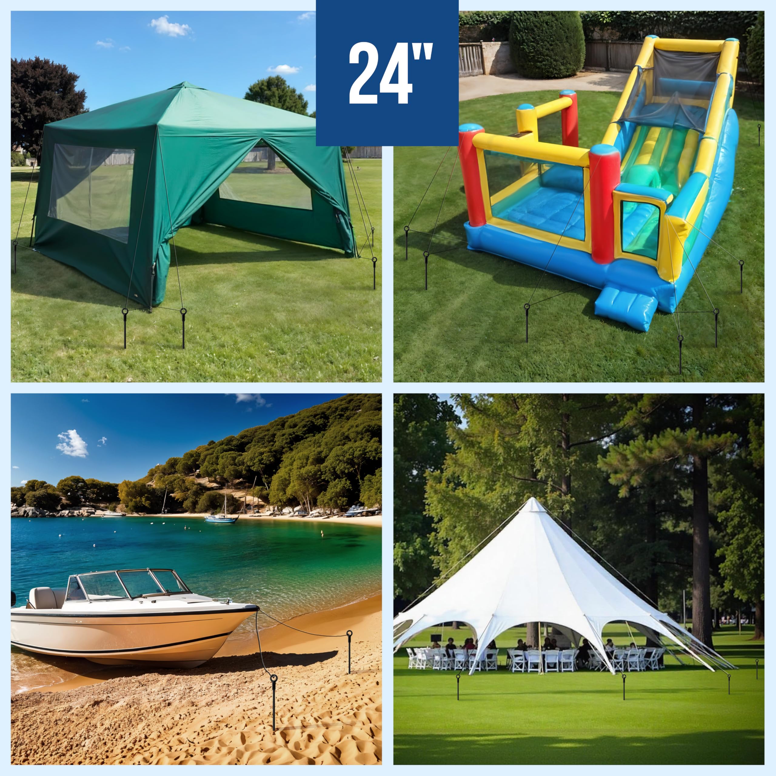TECH2EACH wide-application anchors suitable for tents, sheds, canopies