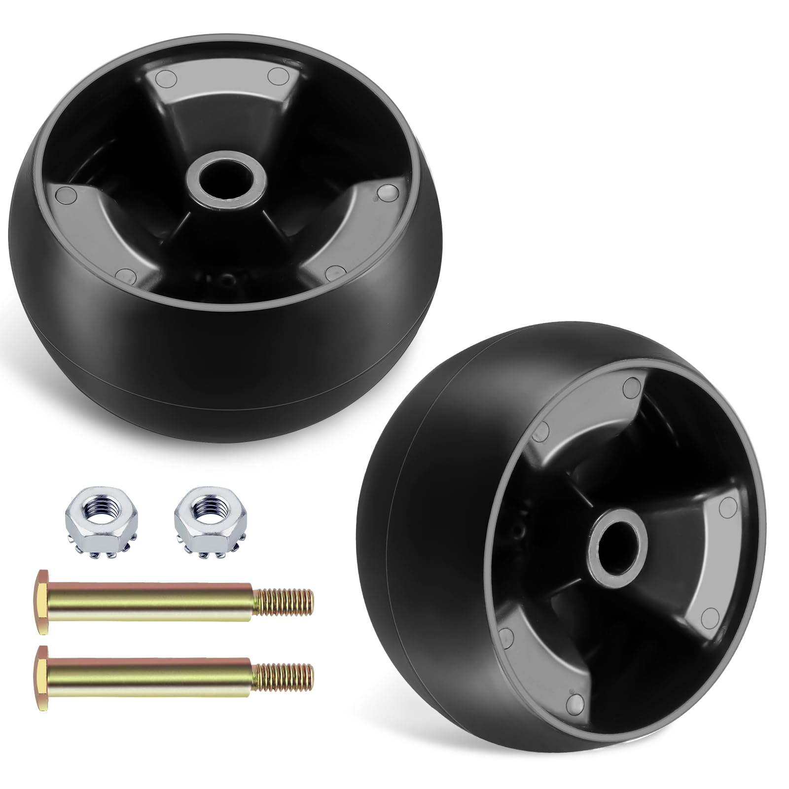 Techecook 734-04155 deck wheels 2-pack for Cub Cadet, durable on uneven terrain.