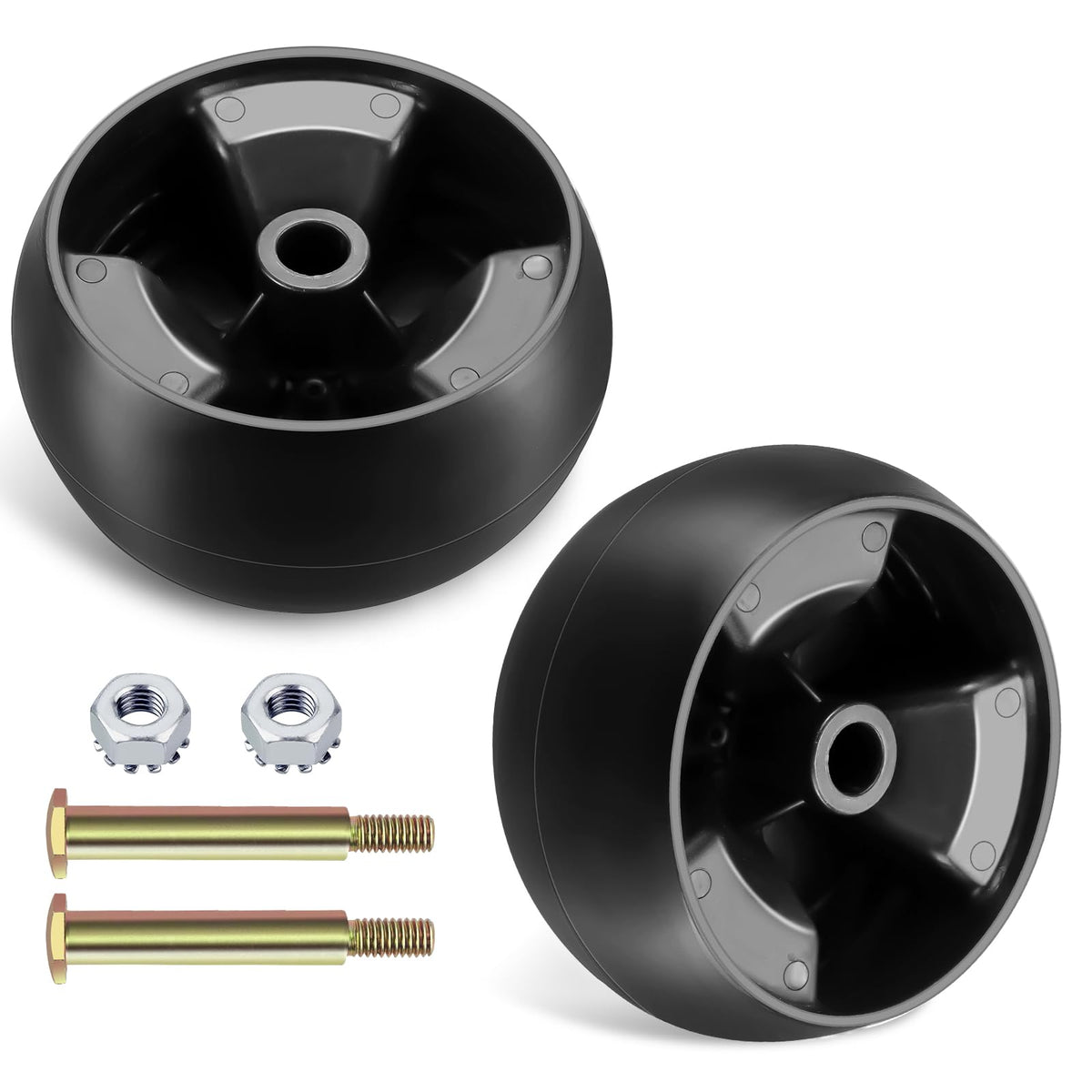Techecook 734-04155 deck wheels 2-pack for Cub Cadet, durable on uneven terrain.