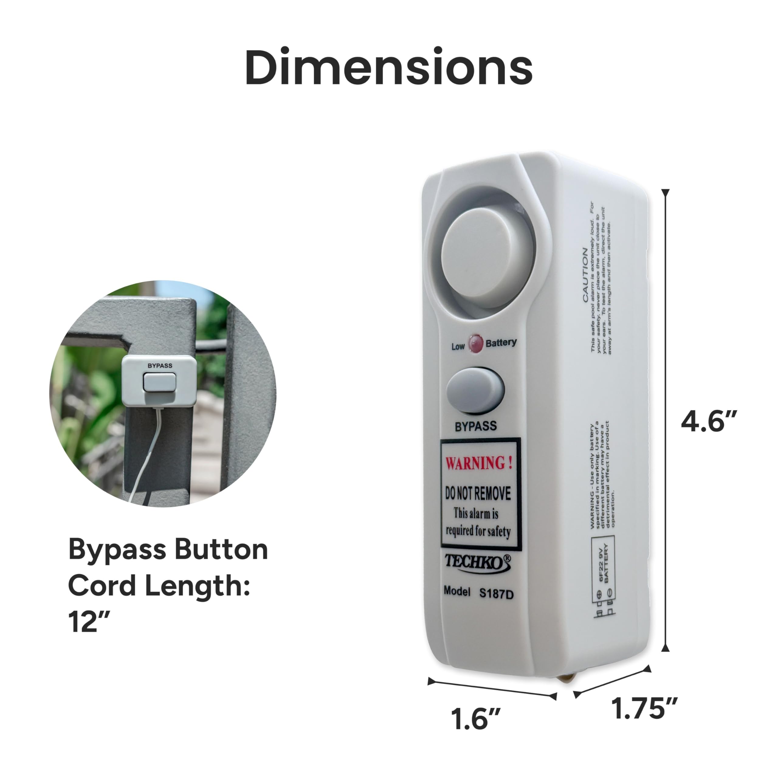 Techko S187D low battery indicator helps readiness