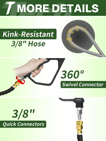 TechSweepPro max temperature up to 248°F enables heavy-duty cleaning with hot water.