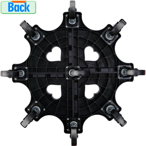 TECHYANG black plant caddy with 9 wheels stays stable and rustproof under weather