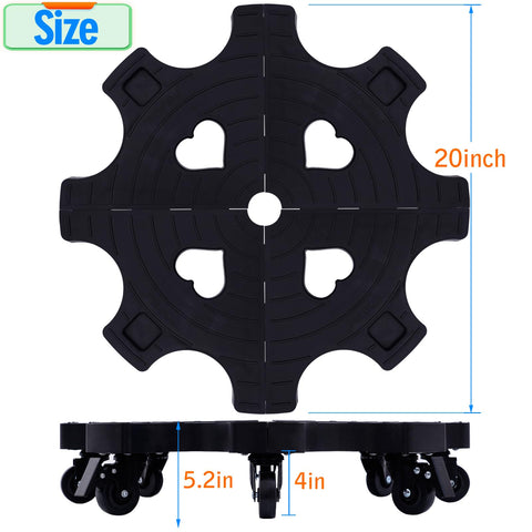 TECHYANG rolling plant stand with nine wheels moves large planters smoothly on any surface