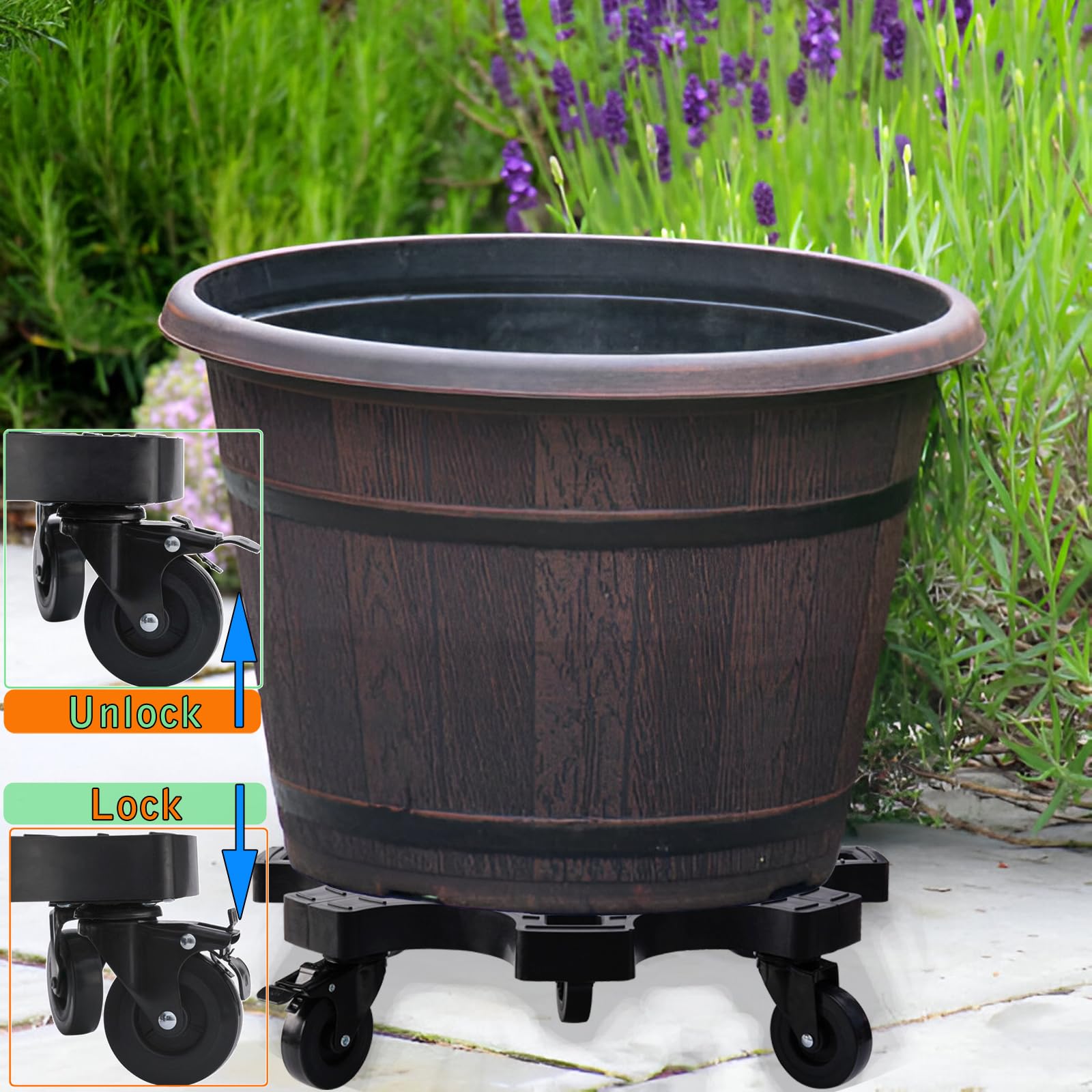 TECHYANG large pot mover supports up to 500 pounds with easy maneuverability