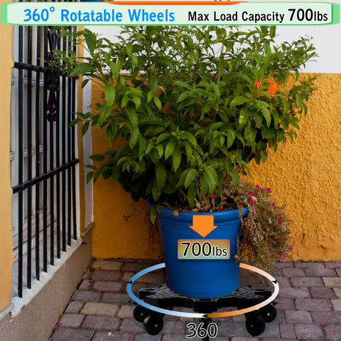 TECHYANG plant cart with three-inch casters for easy heavy-lift movement