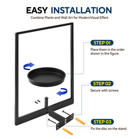 Tecked high-quality black metal shelf showcases durable finish.