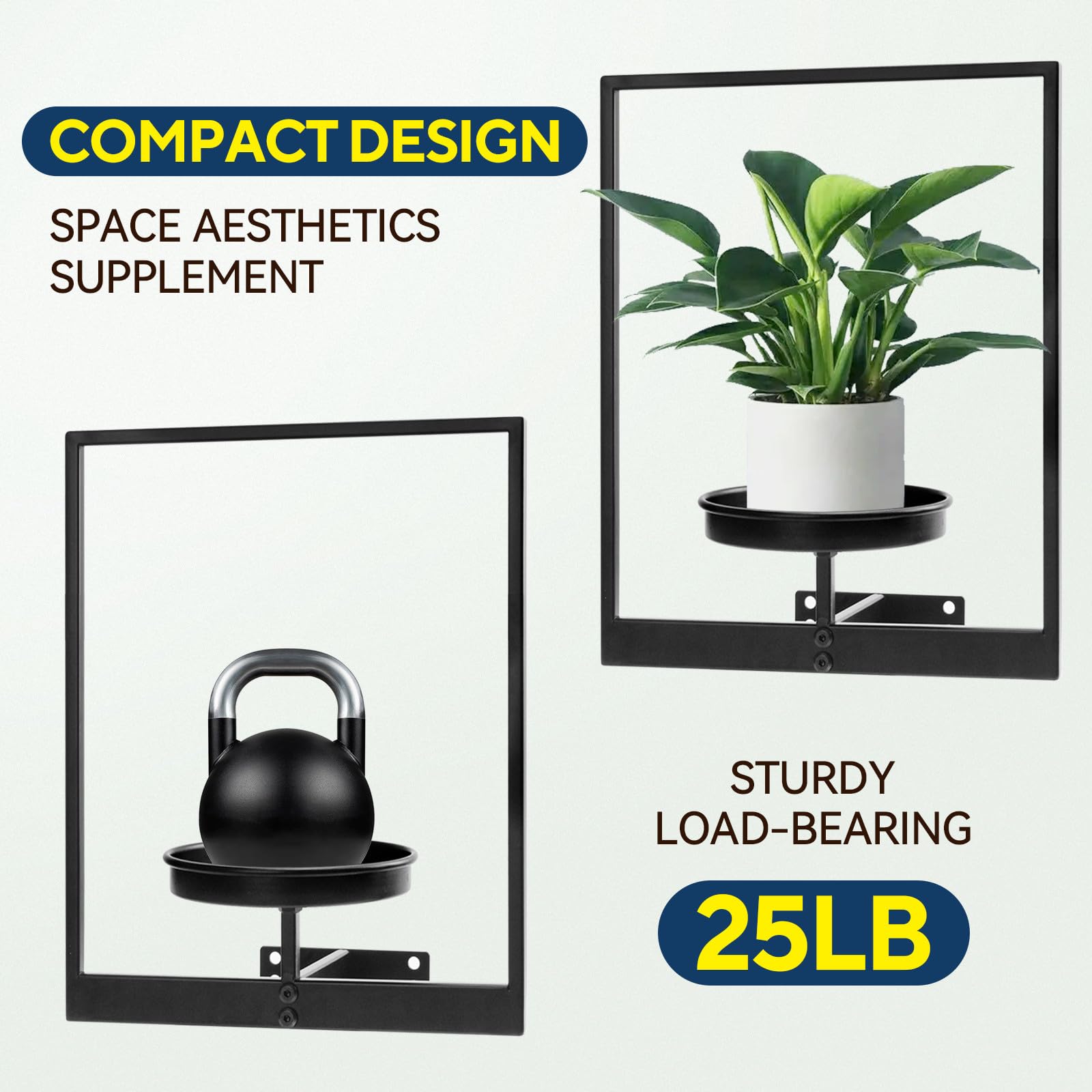 Tecked hanging plant shelves ideal for balconies and windowsills.
