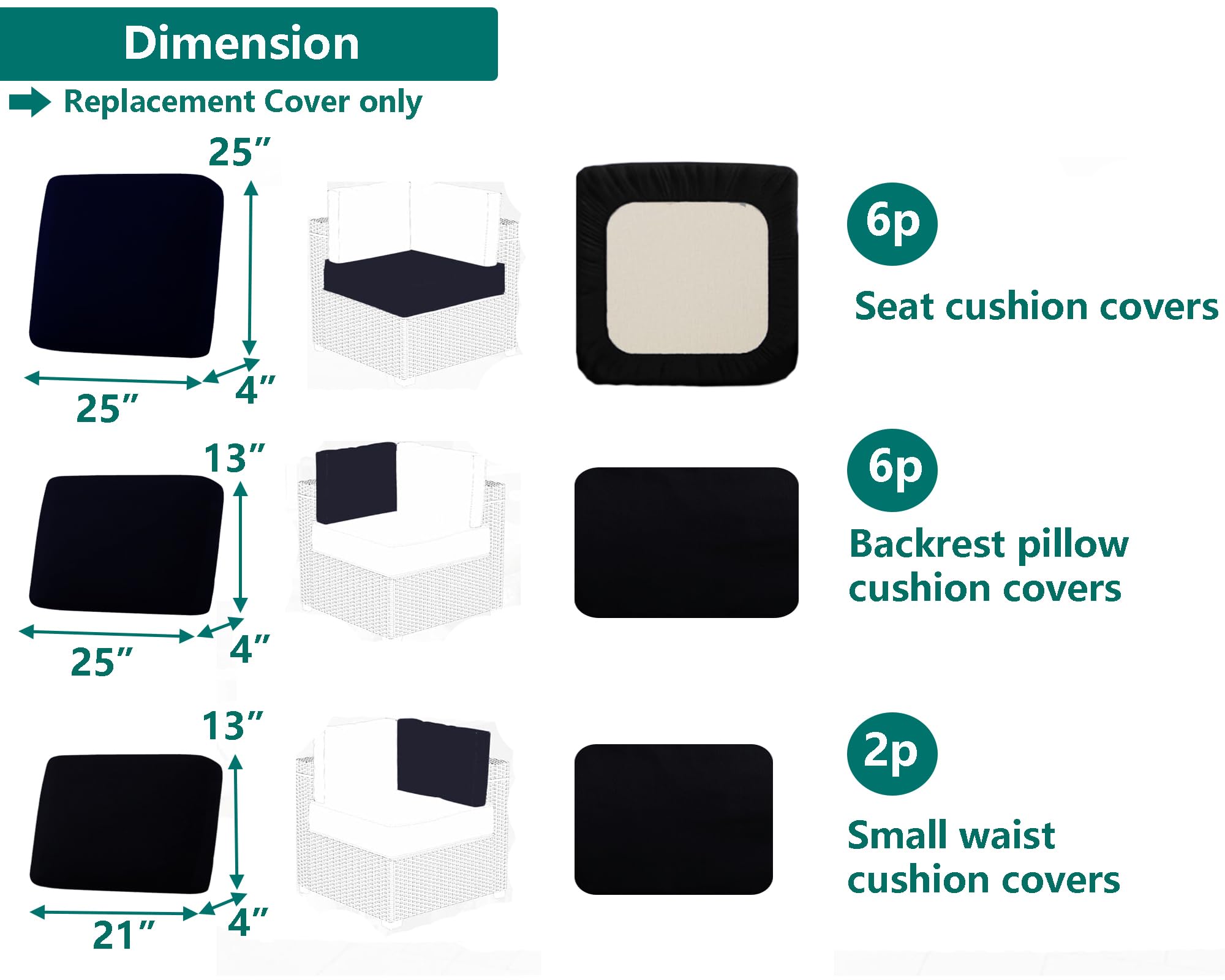 TECOSARA backrest cushion covers protect and refresh outdoor seating.