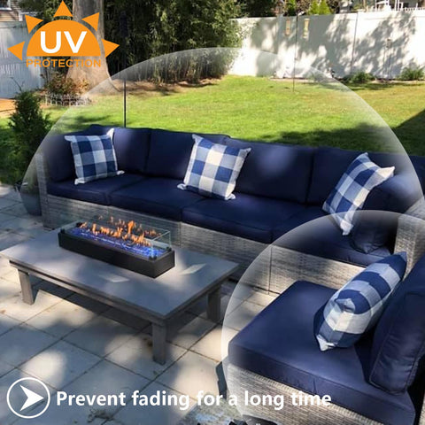 TECOSARA blue cushion covers quick-dry surface for patio seating.