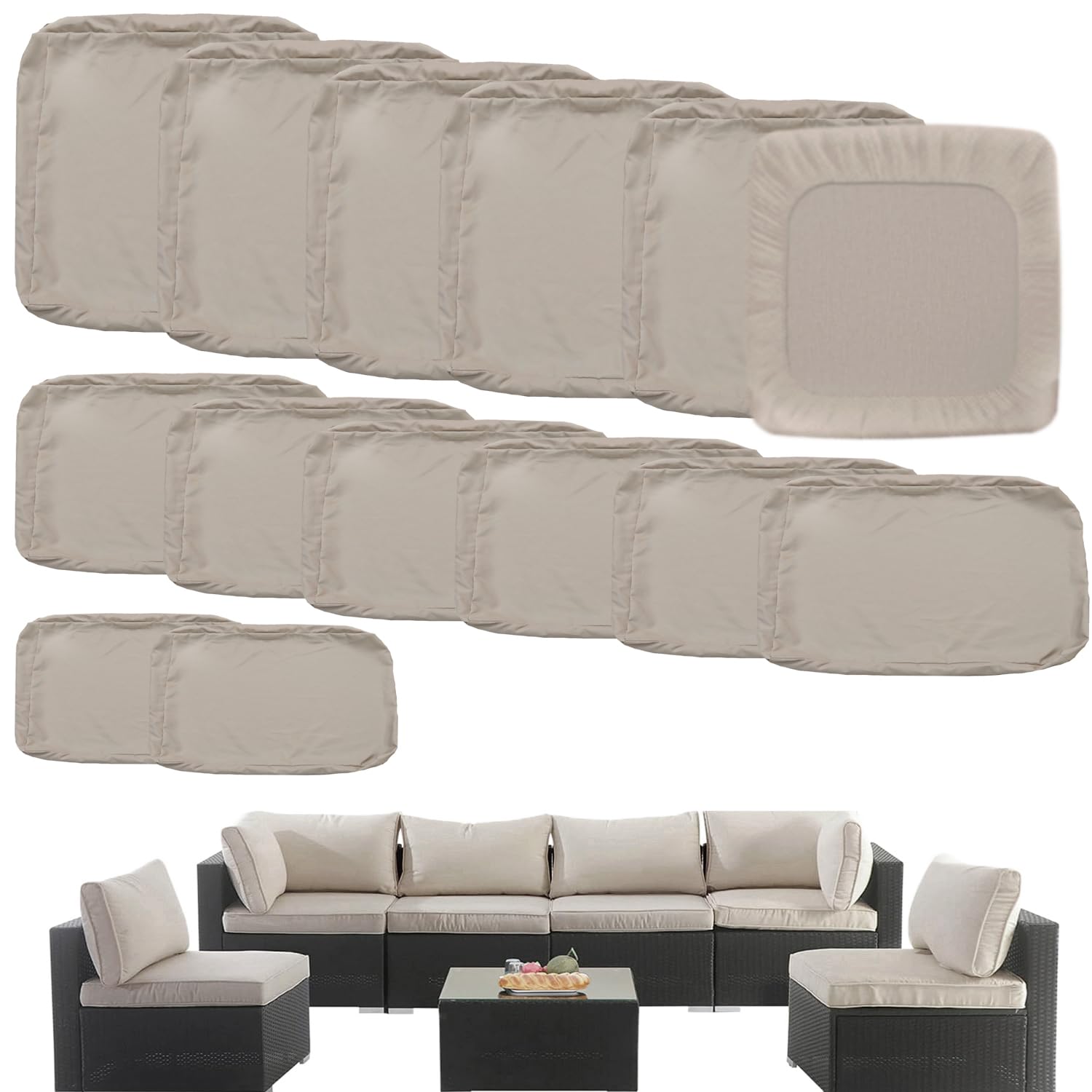 TECOSARA seat cushion covers 25x25 inches, durable and breathable for outdoor seating