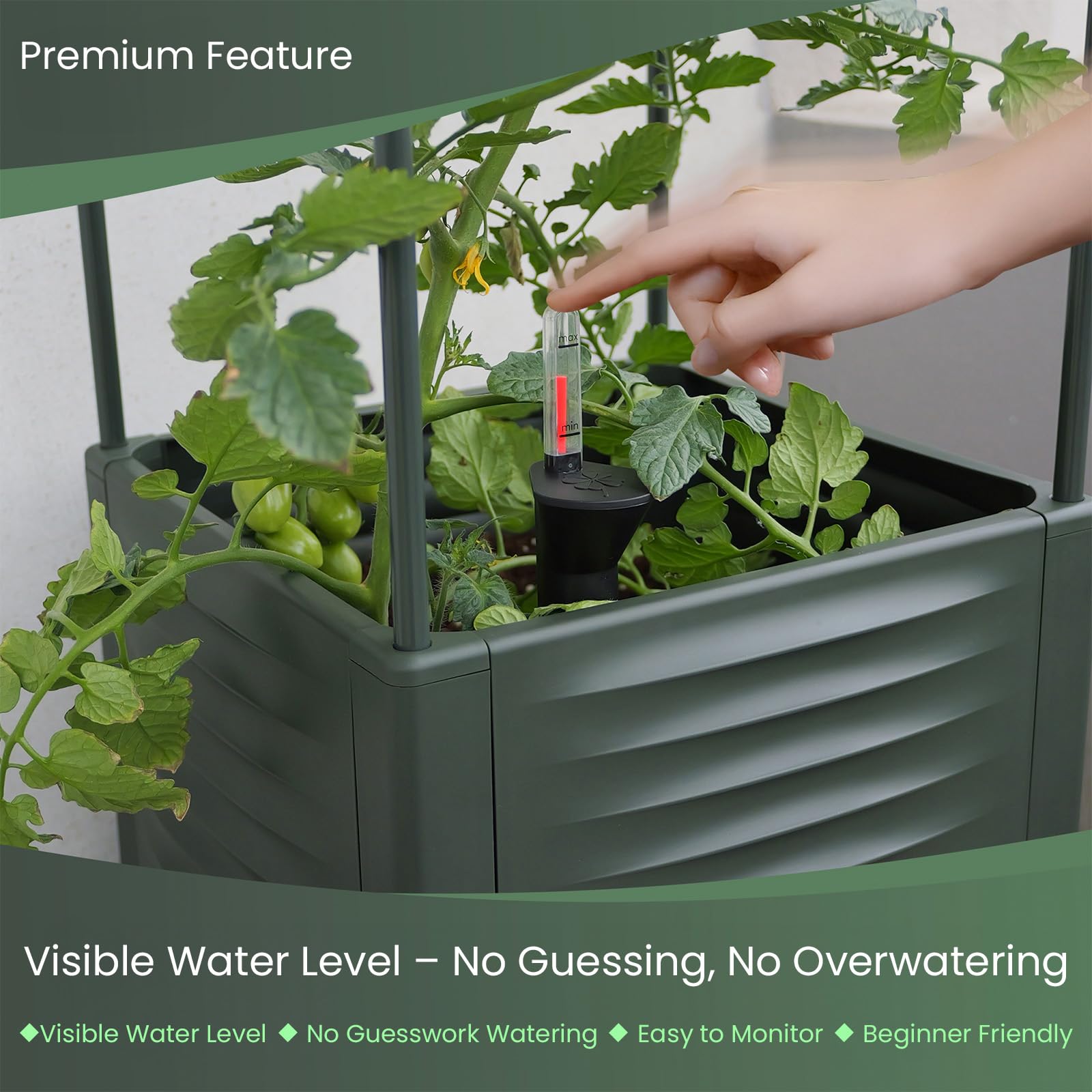 TeCreatio mobile planter with wheels and brakes offers flexible sun exposure in small spaces