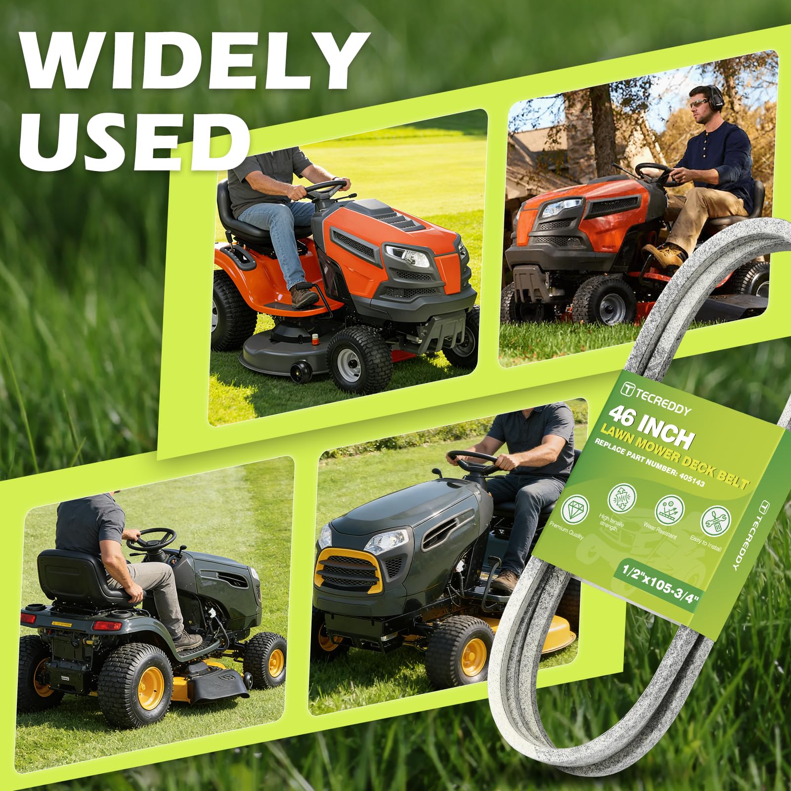 Tecreddy 10575 inch deck belt designed for OEM-like fit