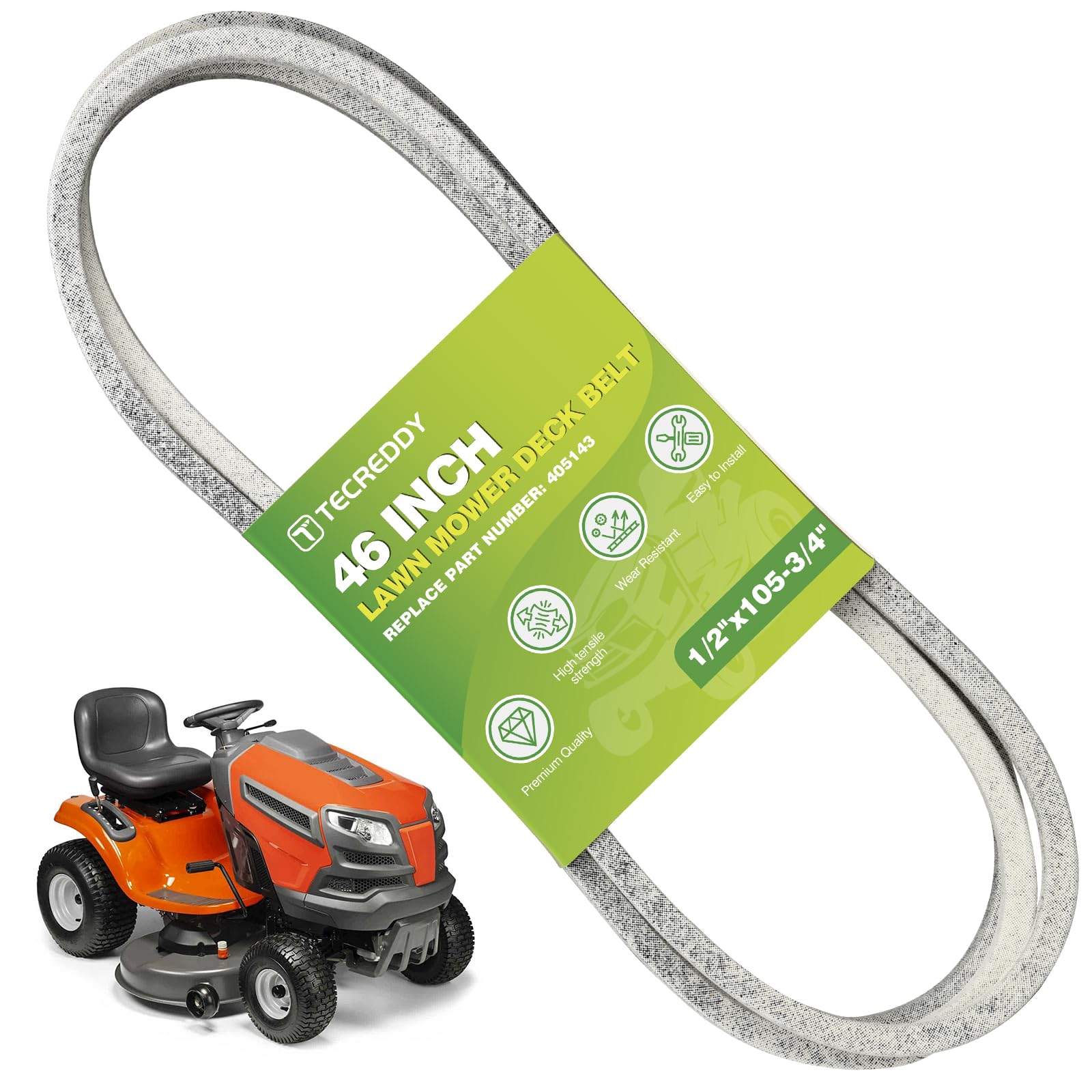 Tecreddy 405143 belt on a 46 inch Husqvarna deck for smooth operation