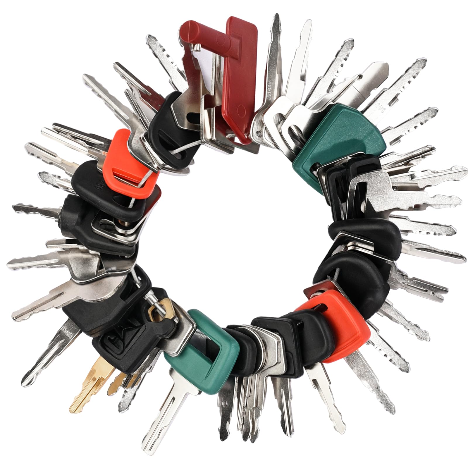 Tecreddy 42-key master set on a workbench for quick access during heavy equipment work.