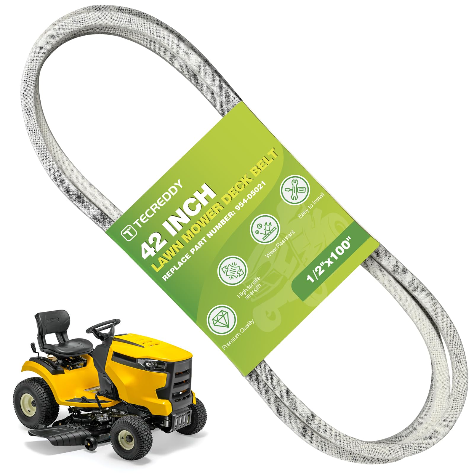 Tecreddy 954-05021 belt on pulley demonstrates slip-free power transmission.