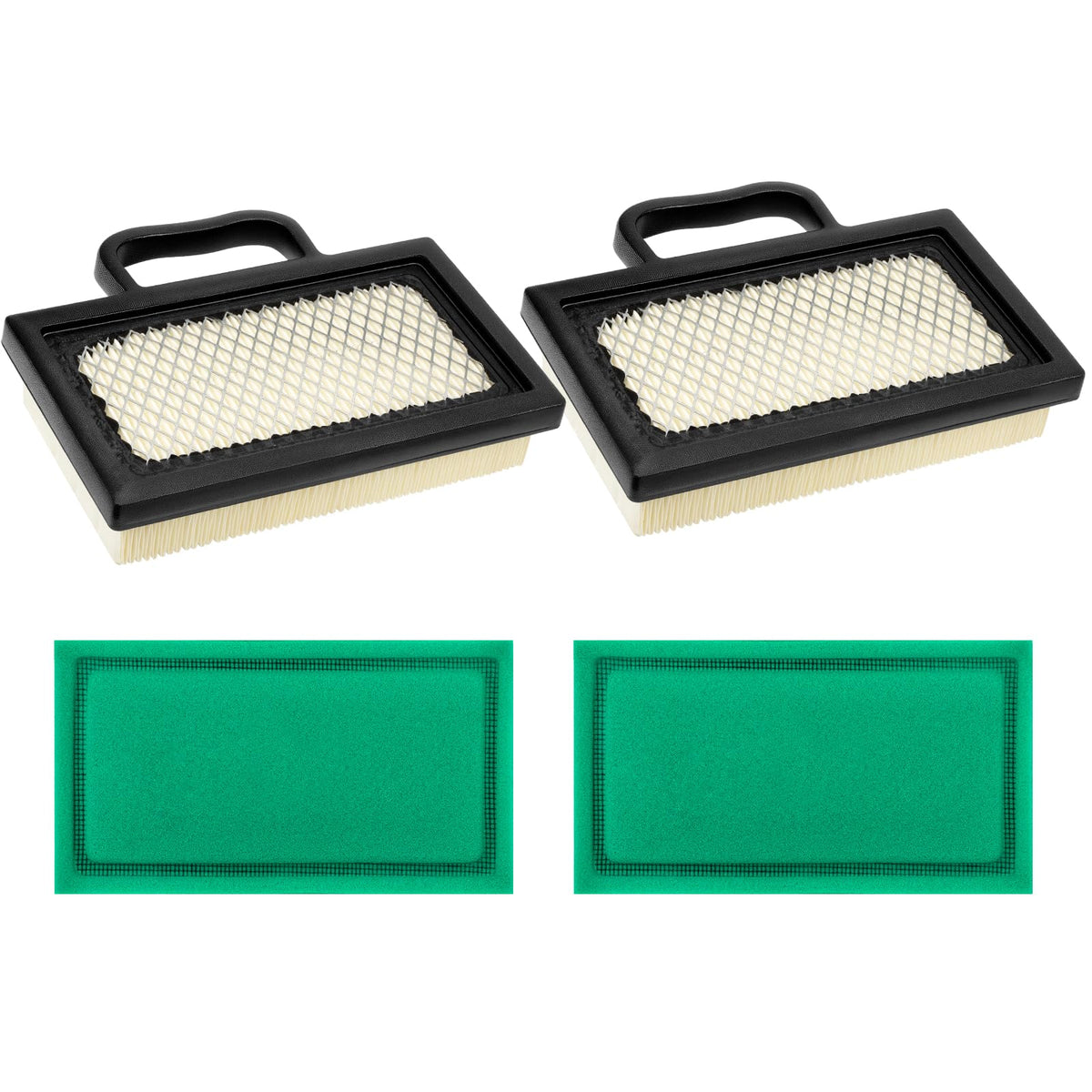 Tecreddy air filter 499486S-698754 two-pack improves airflow for Briggs & Stratton engines.