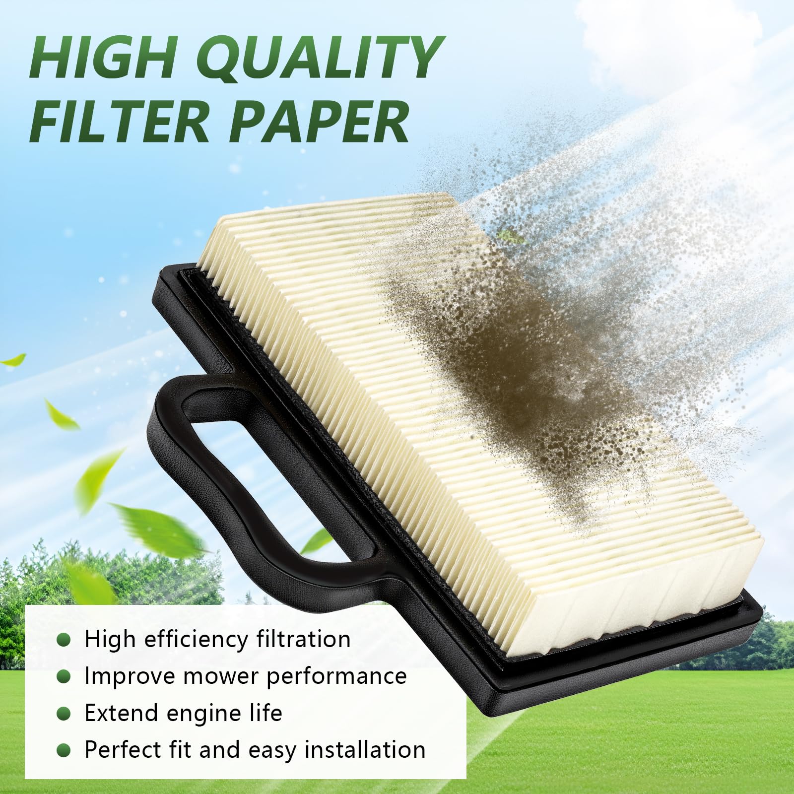 Tecreddy air filter close-up showing filter paper for reliable dust protection.