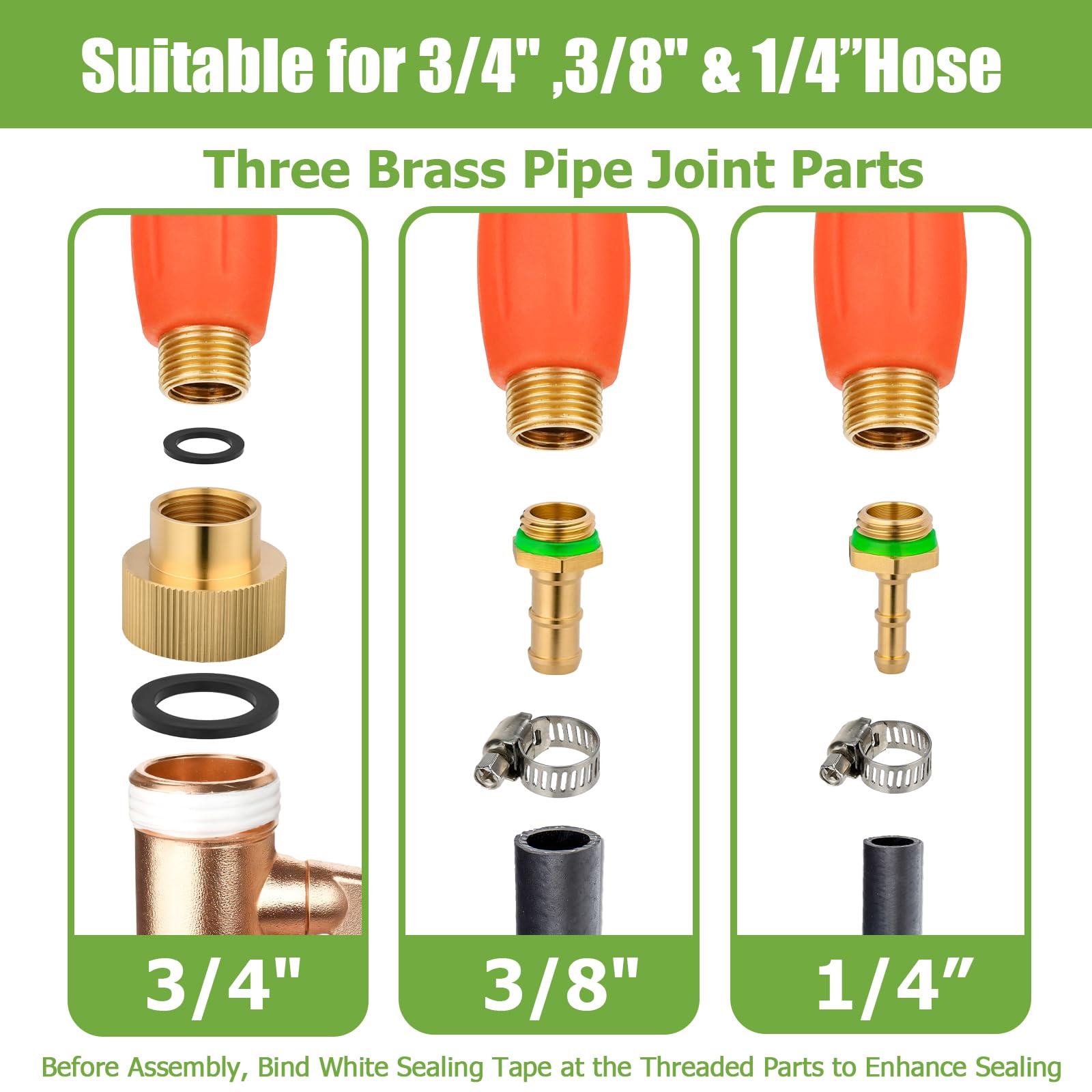 Tecreddy brass barbs for 3/8 inch hose ensure secure, durable connections.