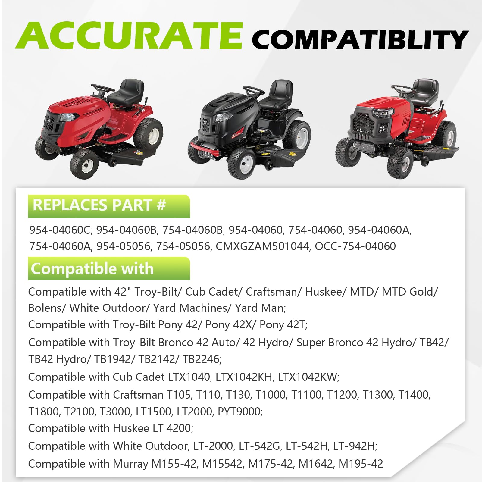 Tecreddy compatibility graphic with major mower brands for wide coverage