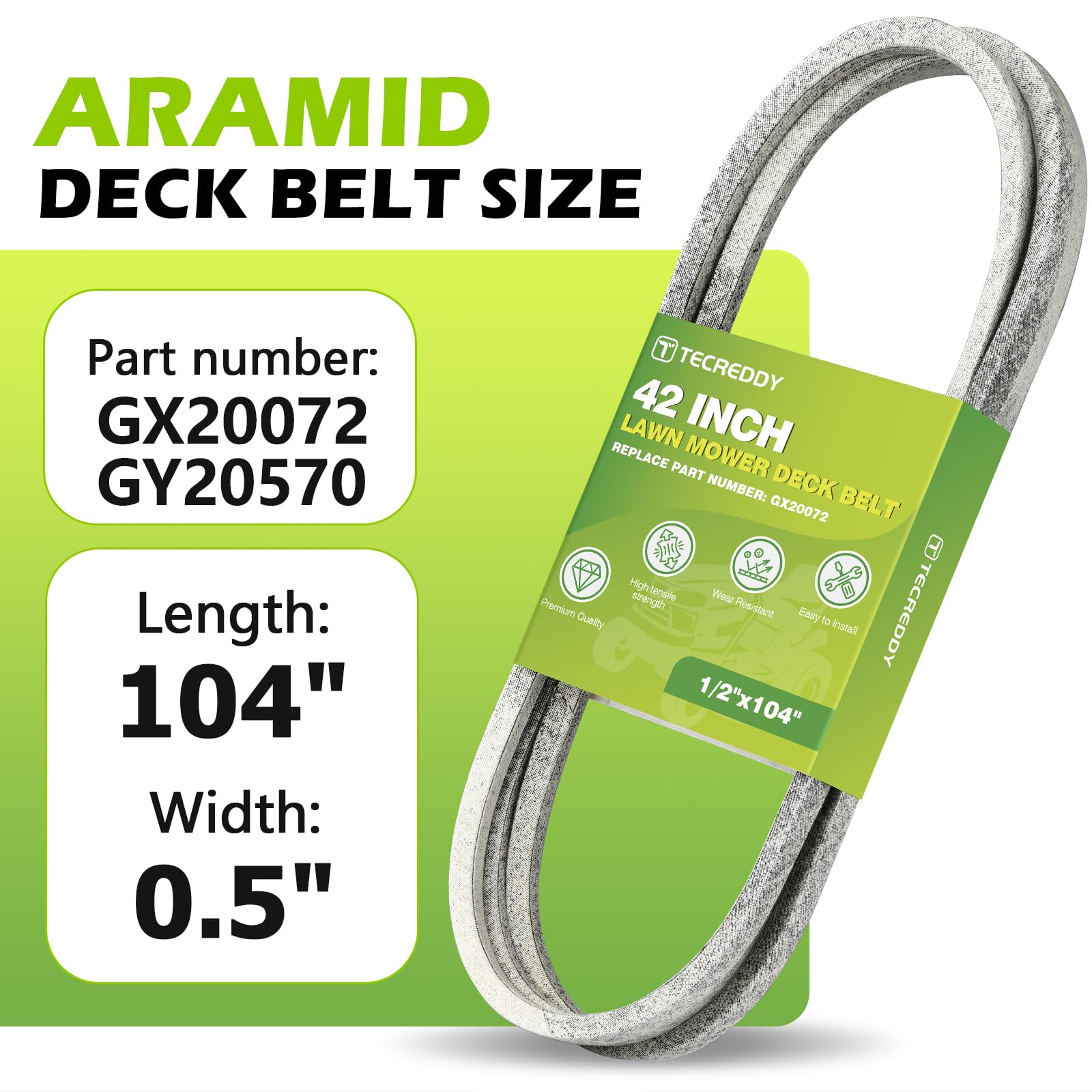 Tecreddy Gy20570 aramid belt close-up shows heat and abrasion resistance.