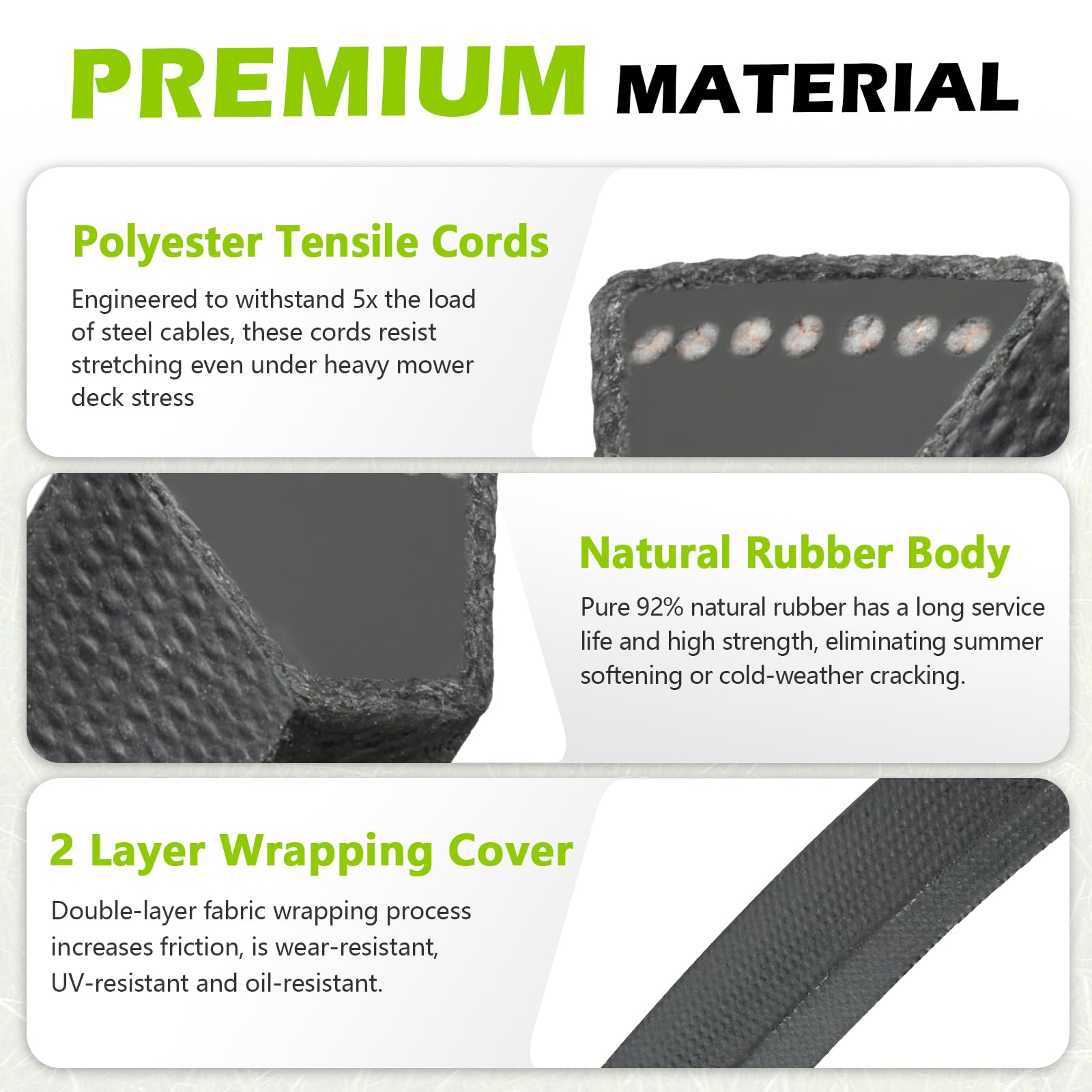 Tecreddy heat-resistant belt with zigzag stitching resists fraying during tough cuts.