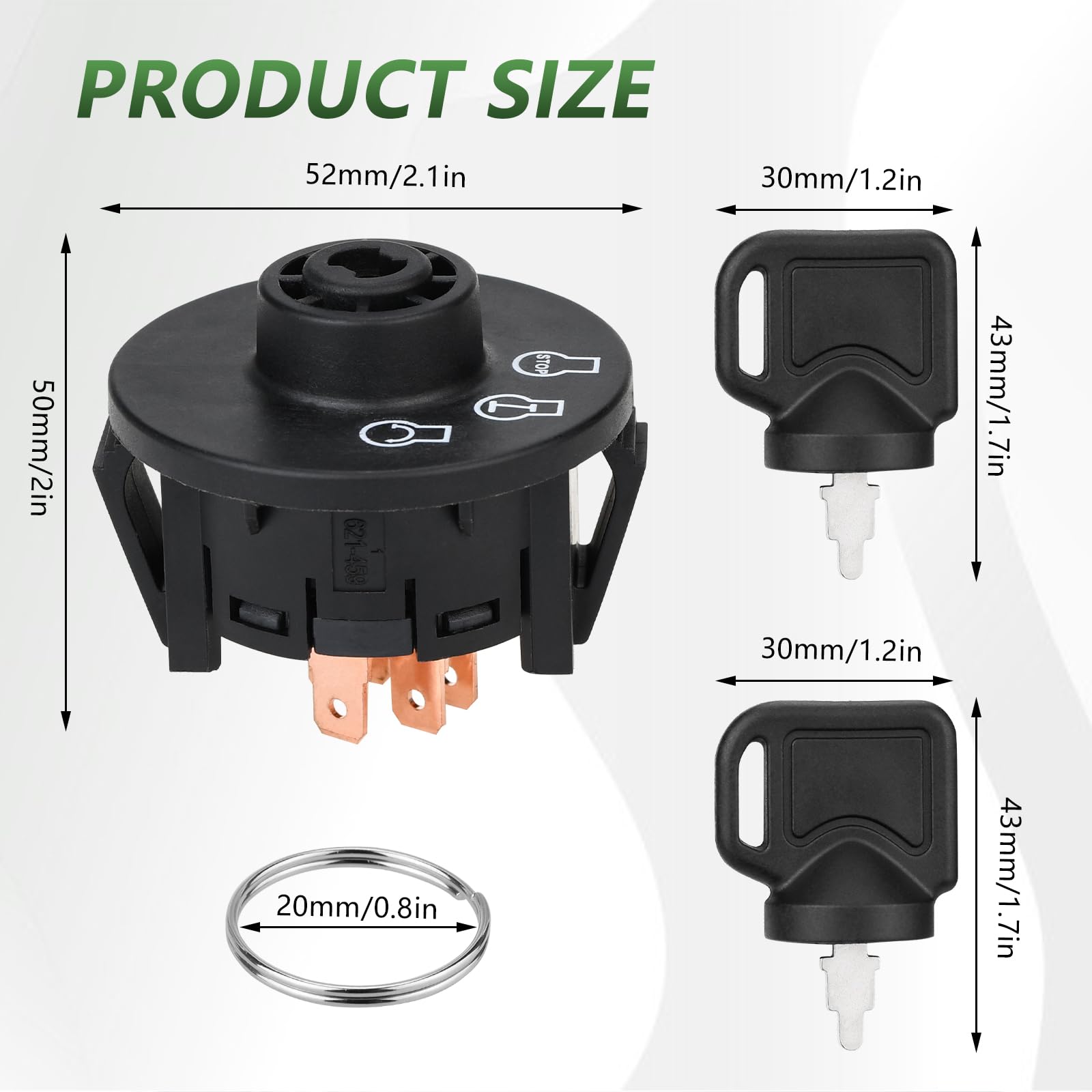 Tecreddy ignition switch includes two keys for immediate use