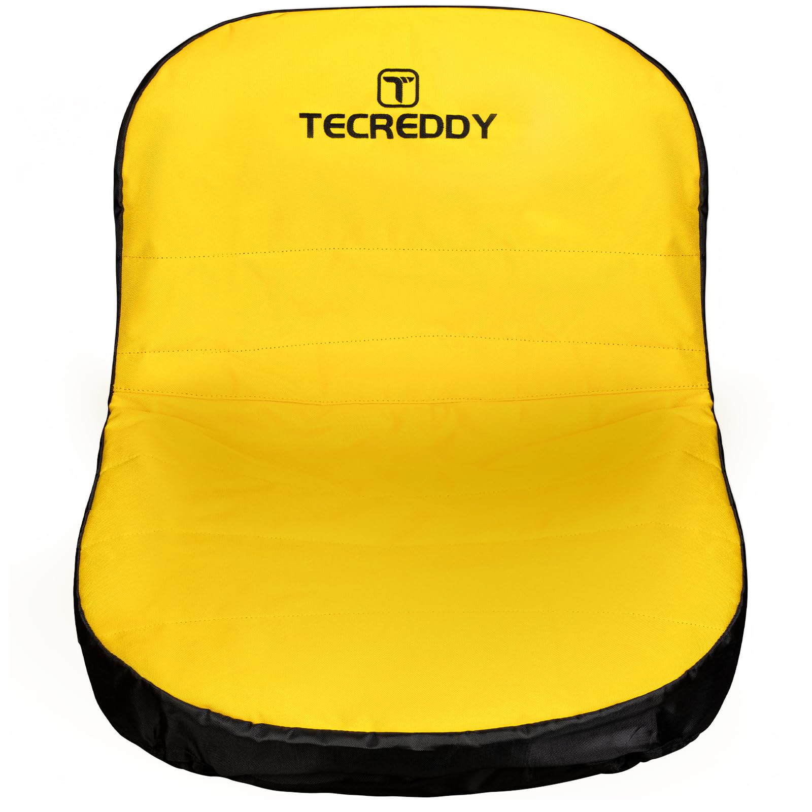 Tecreddy LP92334 seat cover front view protecting a John Deere seat with weatherproof fabric