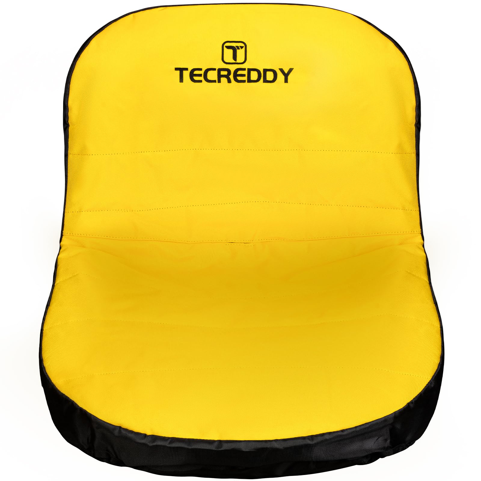 Tecreddy lawn mower seat cover installed on a tractor seat for everyday mowing comfort