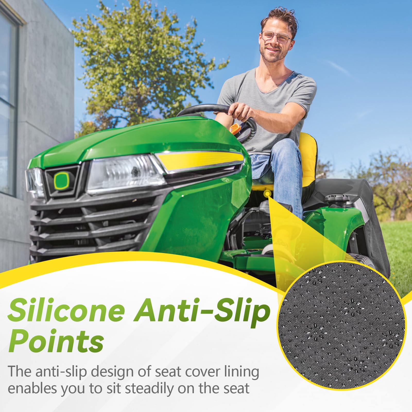 Waterproof and UV resistant material protects from rain and sun damage