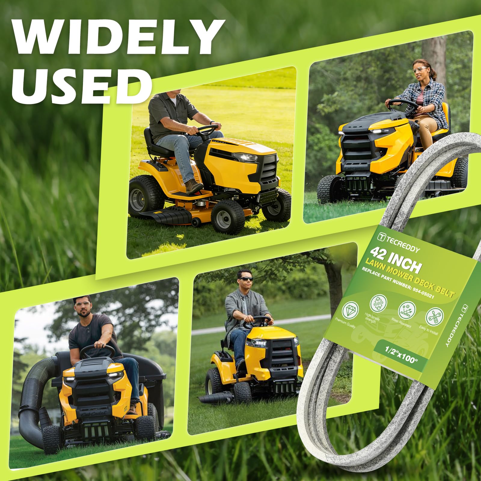 Tecreddy OEM-fit 42-inch belt ensures reliable Cub Cadet compatibility.