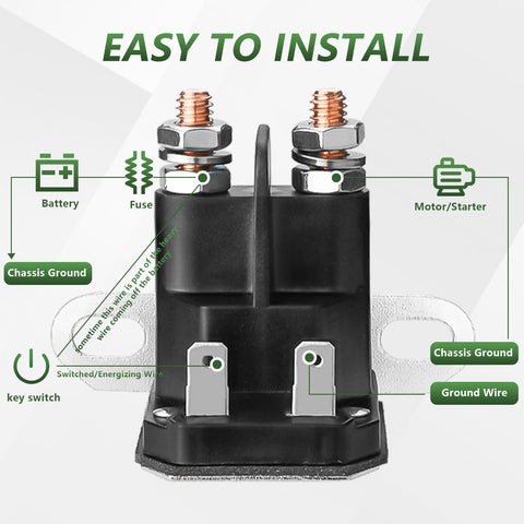 Tecreddy starter solenoid mounted on Cub Cadet tractor for easy starts.