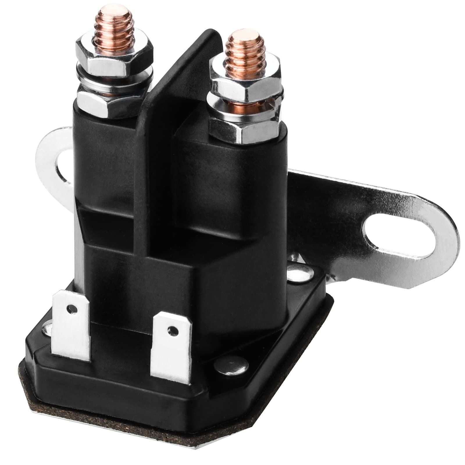 Tecreddy starter solenoid close-up on John Deere compatible unit showing durable ABS housing.