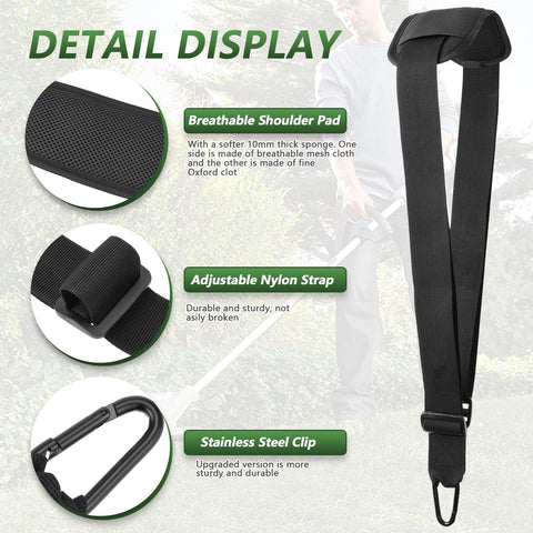 Tecreddy strap provides back and arm support during long trimming sessions.