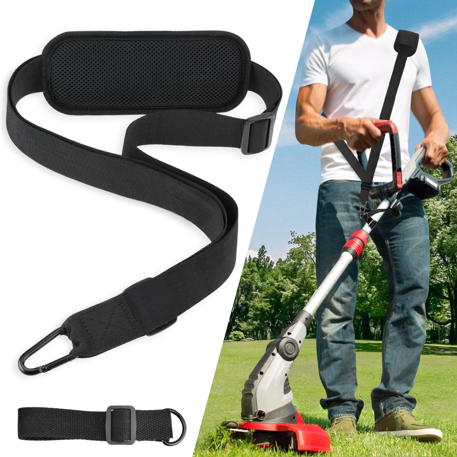 Tecreddy weed eater strap with universal fit improves control for most trimmers.