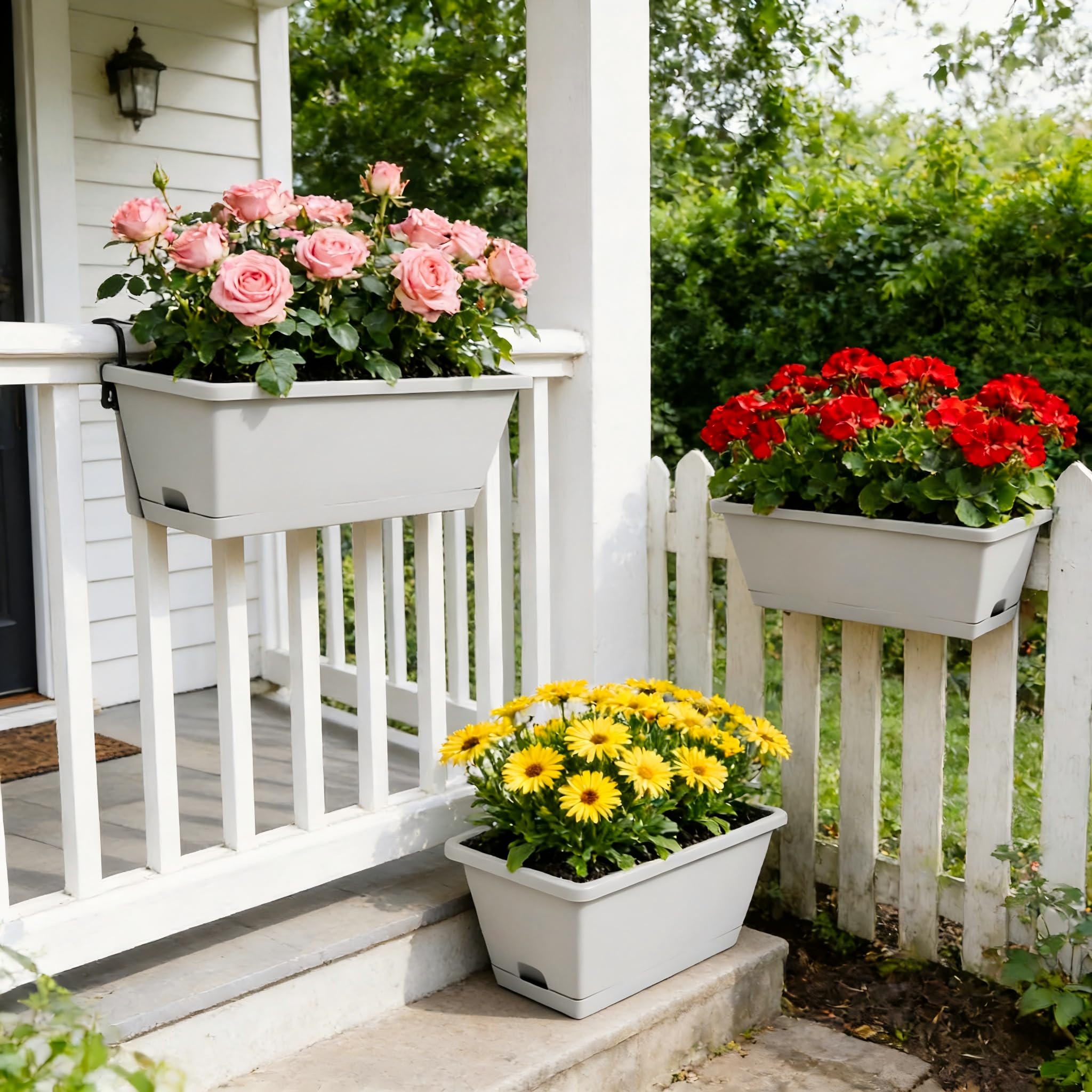 Tectsia outdoor durable window boxes side view ready for year-round use