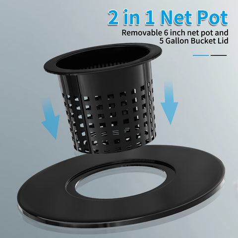 Tectsia separable mesh net pot on bucket lid ideal for orchids.