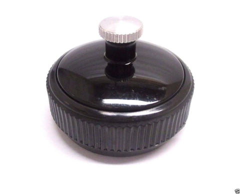 Tecumseh screw-top vented fuel cap shown on a Jiffy ice auger for spill-free refueling