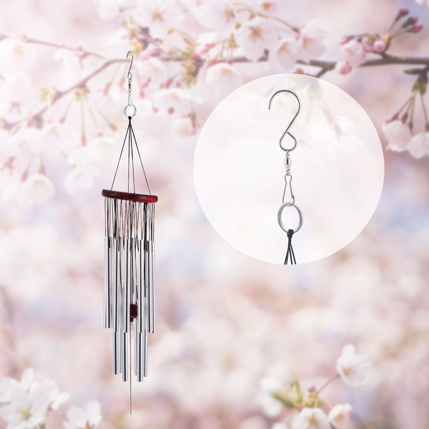 TecUnite outdoor garden use showing a clip fitting lightweight decorations outdoors.
