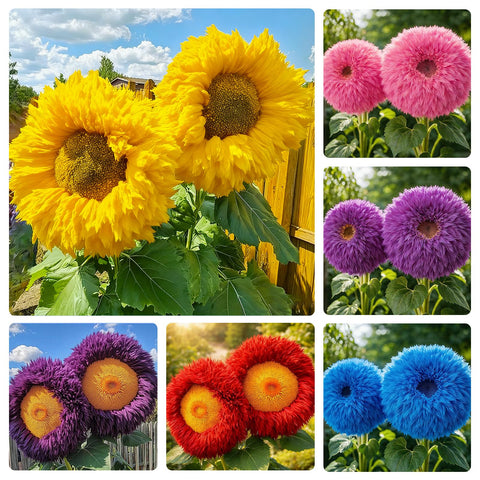 Teddy Bear Sunflower Seeds bloom heads provide vibrant garden focal point