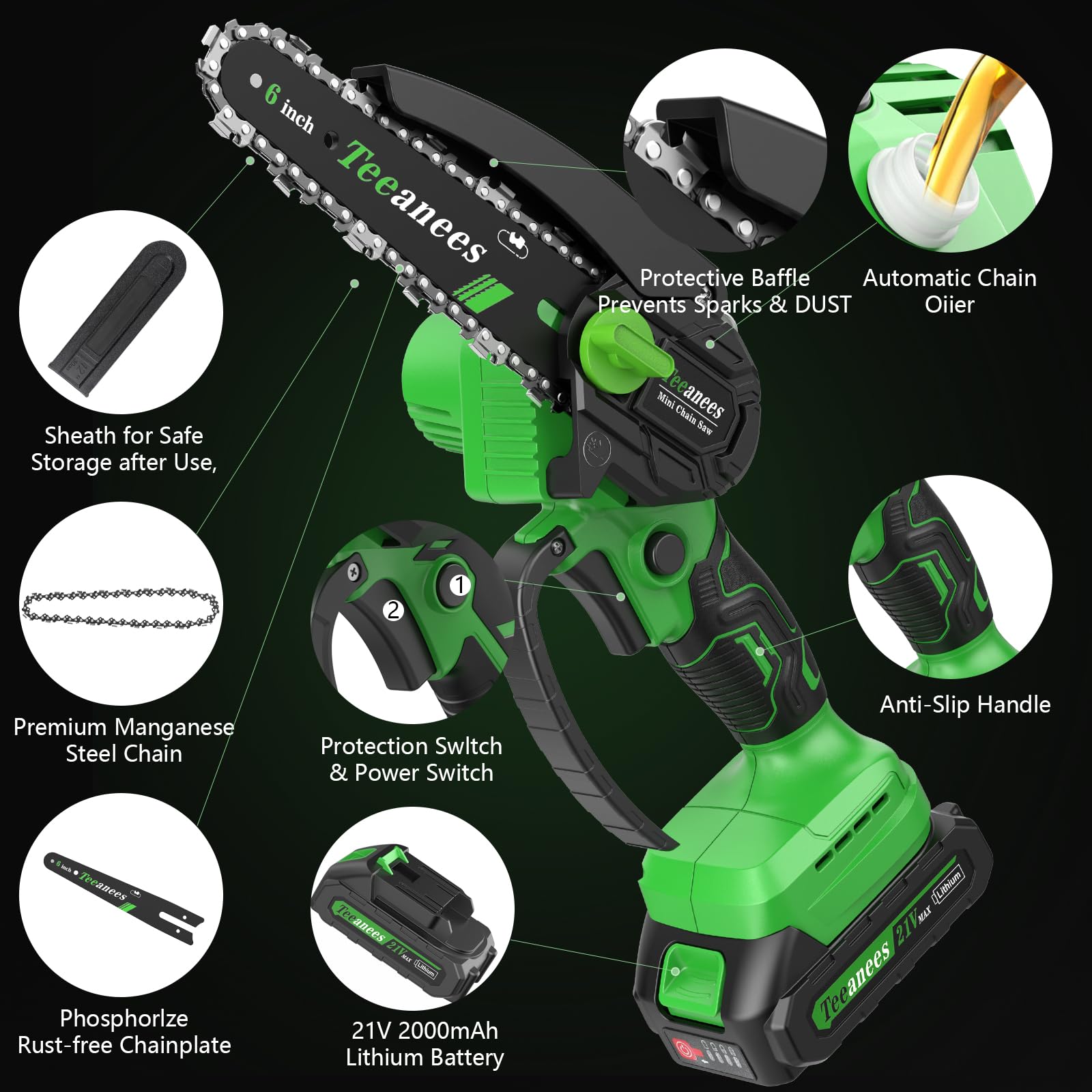 TEEANEES cordless safety features enable secure one-handed operation