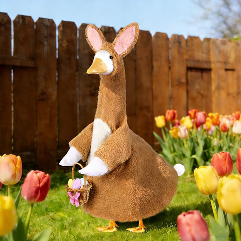 Teeanzo brown bunny costume detail highlights festive charm and durable stitching.