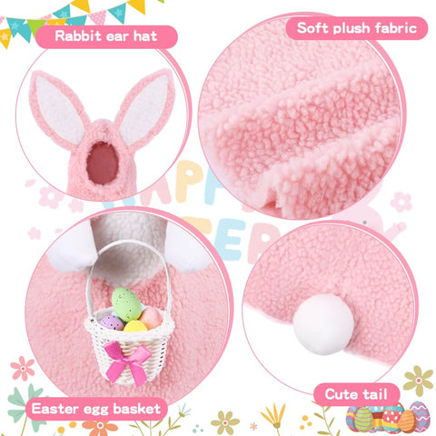 Teeanzo pink basket with bow adds charming yard Easter decor.