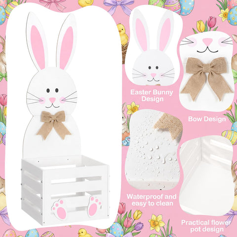Teecyhooo Easter Bunny Planter Box assembly setup demonstrates tool-free, easy installation