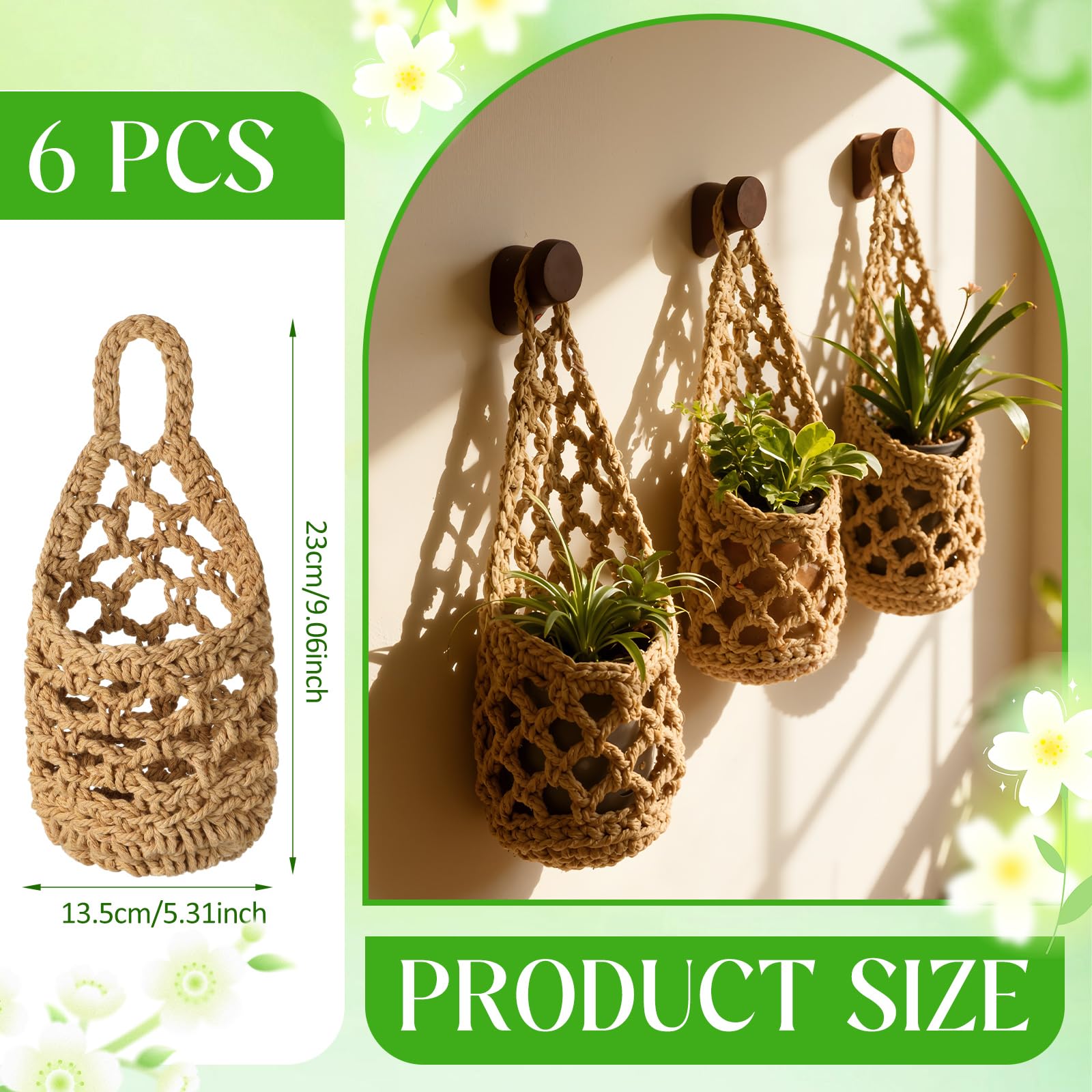 Teecyhooo breathable cotton rope planters add warmth and texture.
