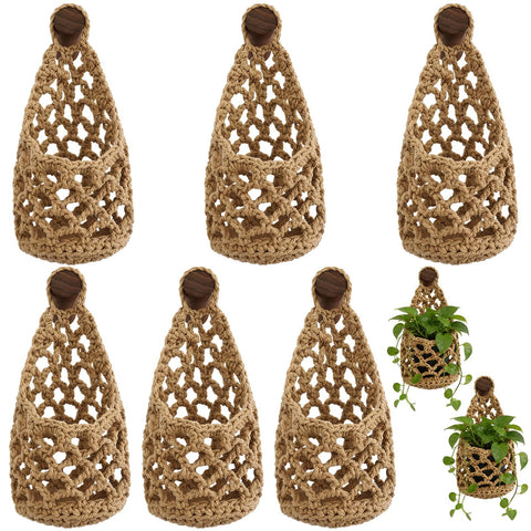 Teecyhooo linen wall planters in 4x8 inches for indoor macrame displays.