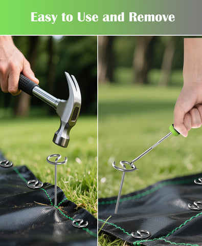 Teegroow 6-inch galvanized stakes provide sturdy ground anchoring in windy conditions.
