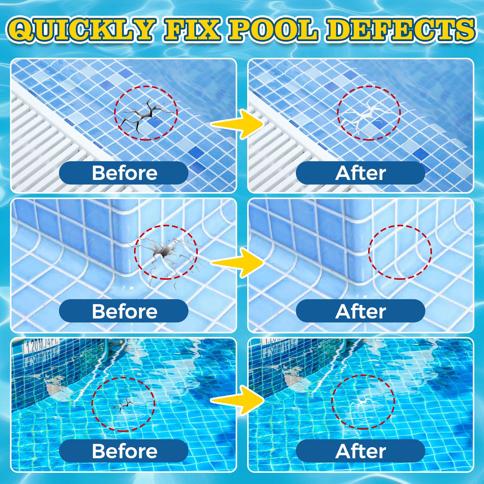 Teenanseen Pool Putty mixed in a 1:1 ratio enables quick, strong repairs.
