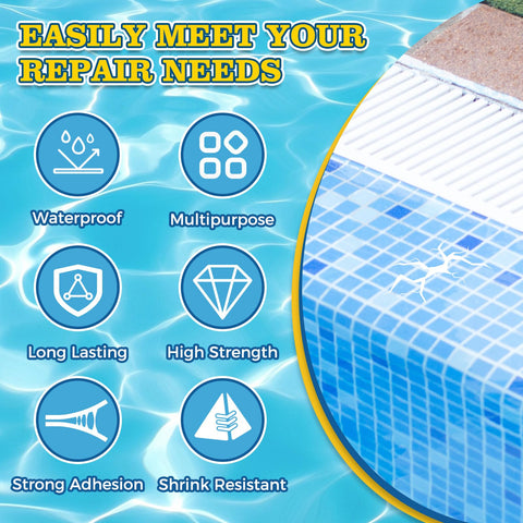Teenanseen Pool Putty 1 to 1 mix delivers reliable adhesion on concrete and fiberglass.