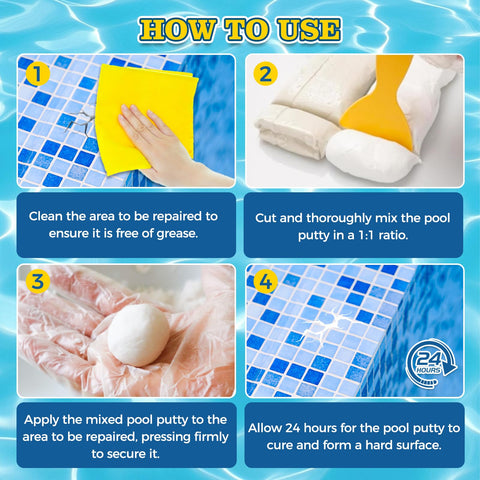 Teenanseen Pool Putty cured-surface reveals a smooth, hard finish after 24 hours.