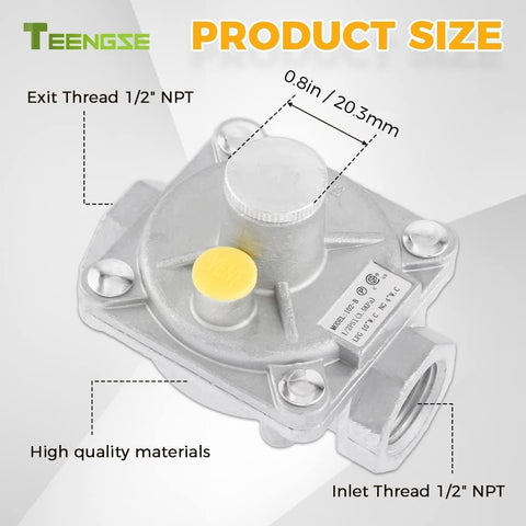 TEENGSE brass 1/2 inch NPT adapter included for flexible connections